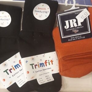Baby socks, 2 black 1 orange